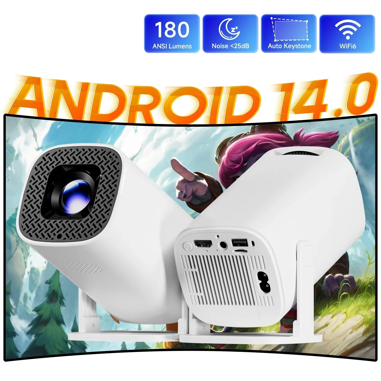 NNEOBA Smart Mini Portable Projector