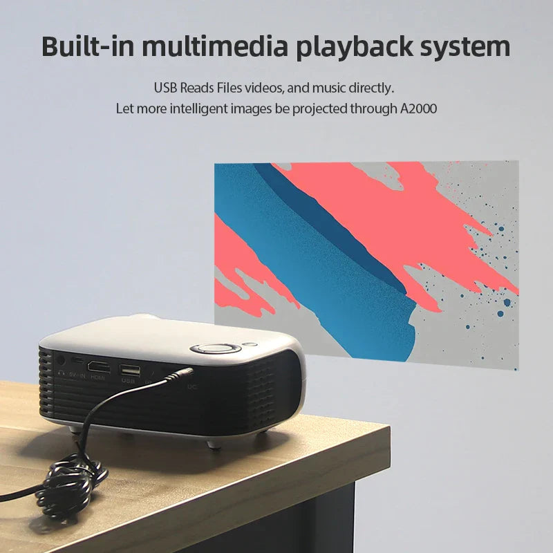 NNEOBA HD Mini Portable LED Projector